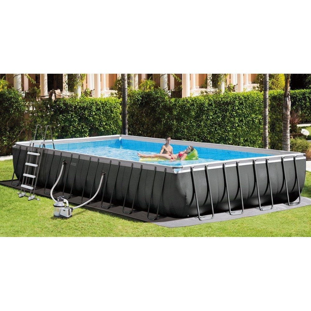 26374 Большой бассейн Intex Ultra XTR Frame 975×488×132 см, 54 368 л., с фильтром, лестницей и тентом