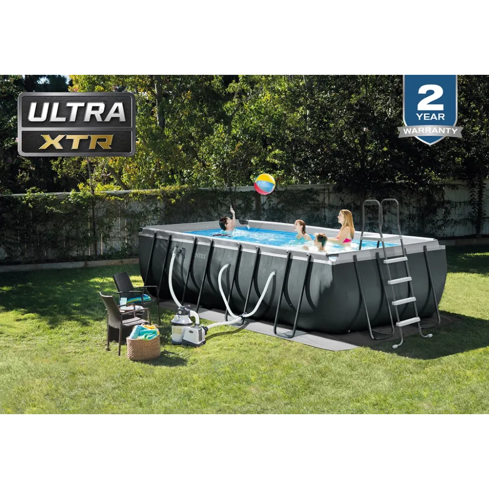 26364 Каркасный бассейн Ultra XTR Frame 732х366х132см, 31805л, песч.фил.-нас. 7900л\ч, лестн, тент, подст.