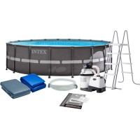 26326 Каркасный бассейн Ultra Frame 488х122см, фильтр-насос, лестница, тент, подстилка