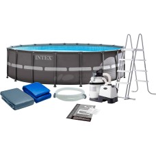 26326 Каркасный бассейн Ultra Frame 488х122см, фильтр-насос, лестница, тент, подстилка