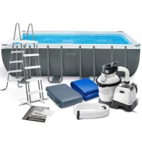 26356 Каркасный бассейн Ultra Frame 549х274х132см, фильтр-насос, лестница, тент, подстилка