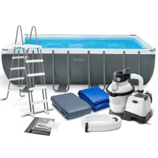26356 Каркасный бассейн Ultra Frame 549х274х132см, фильтр-насос, лестница, тент, подстилка