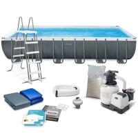 26364 Каркасный бассейн Ultra Frame 732х366х132см, фильтр-насос, лестница, тент, подстилка