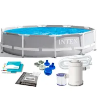26702 Каркасный бассейн круглый Intex Prism Frame Pool 305х76, фильтр-насос