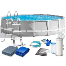 26720 Каркасный бассейн Prism Frame 427 х 107 см, фильтр-насос, лестница, тент, подстилка