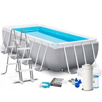26788 Каркасный бассейн Prism Frame 400 х 200 х 100 см, фильтр-насос, лестница