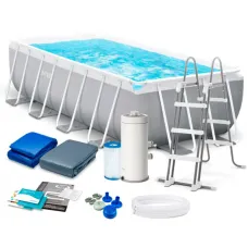 26792 Каркасный бассейн Prism Frame 488 х 244 х 107 см, фильтр-насос, лестница, тент, подстилка