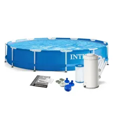 28212 Каркасный бассейн Metal Frame Set, круглый, 366 х 76 см, фильтр-насос