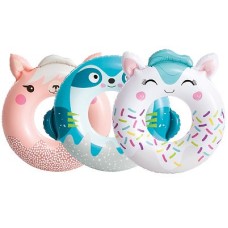 59266 Надувной круг 84(91)х76см "Милые зверята" до 40кг, от 8 лет, 3 вида