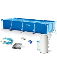 28274 Каркасный прямоугольный бассейн intex RECTANGU 450х220х84см, фильтр-насос