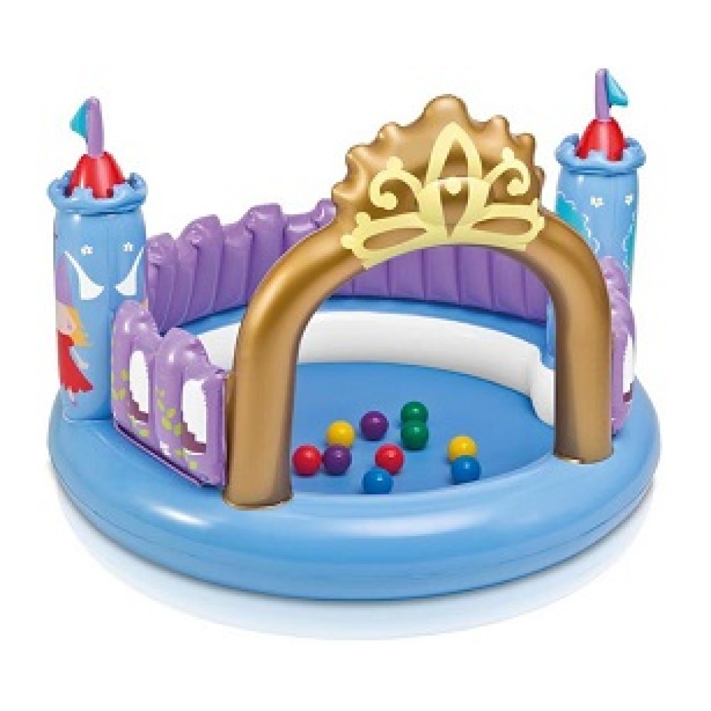 48669 Игровой центр 130х91см "Замок Принцессы" с мячами (10шт) и игрушкой, 3-6 лет