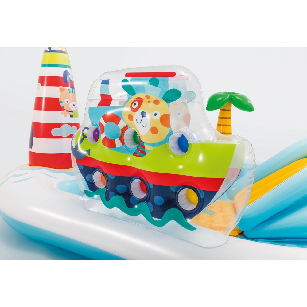 57162 Игровой центр 218х188х99см "Веселая рыбалка" с разбрыз., горкой и игрушками, 182л, до 81кг, от 2 лет
