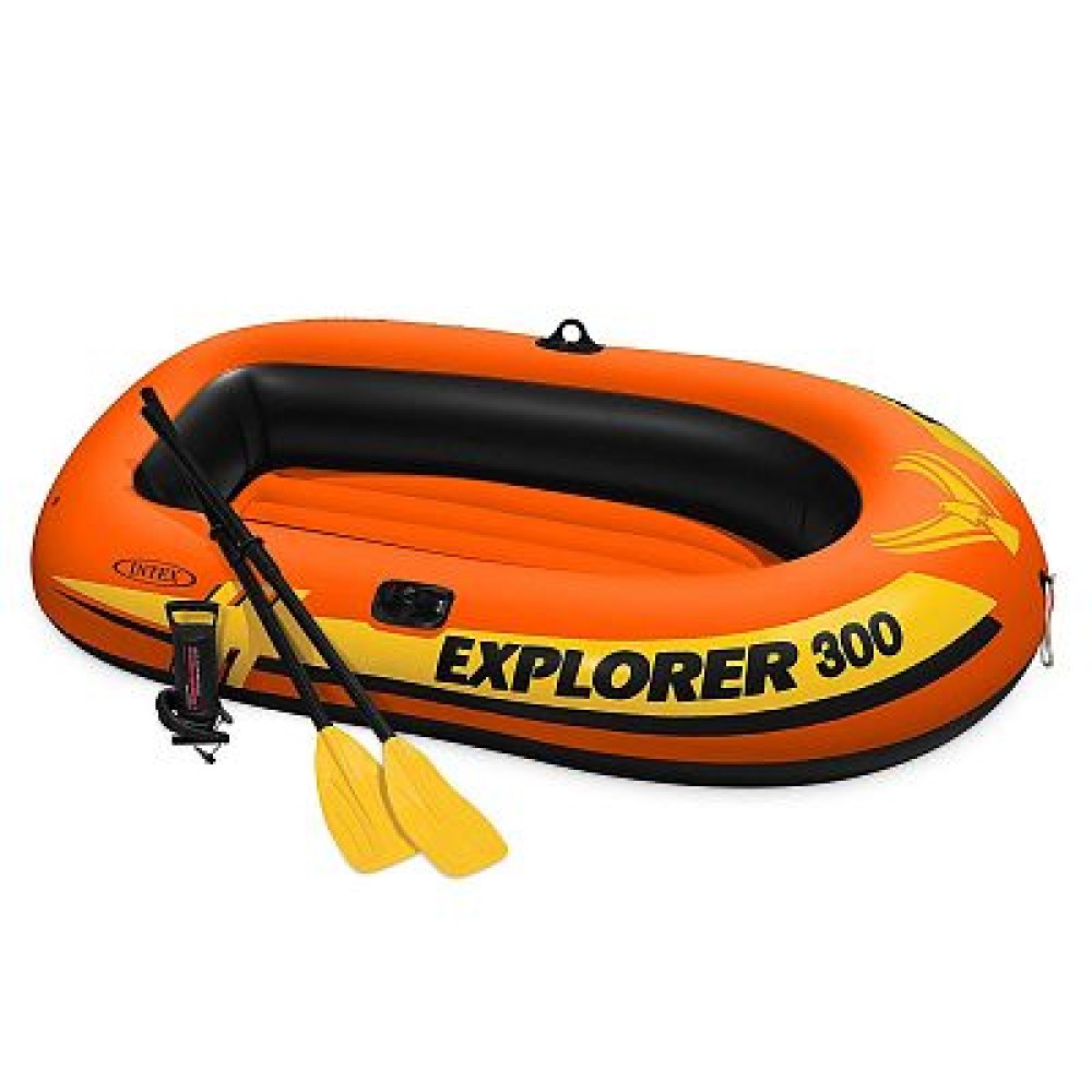 58358 Надувная лодка "Explorer Pro 300" 244х117х36см, вёсла 59623, насос 68612, до 200кг