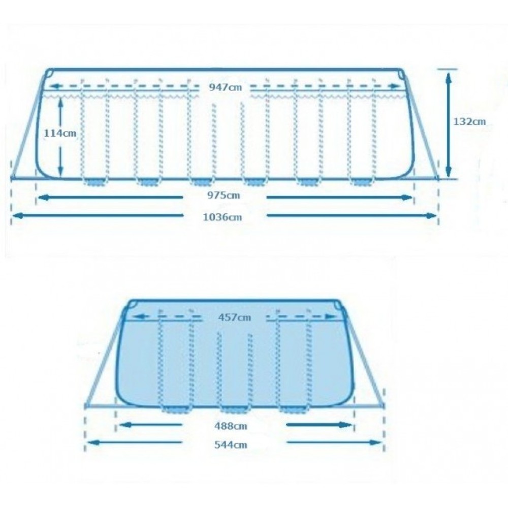 26374 Большой бассейн Intex Ultra XTR Frame 975×488×132 см, 54 368 л., с фильтром, лестницей и тентом
