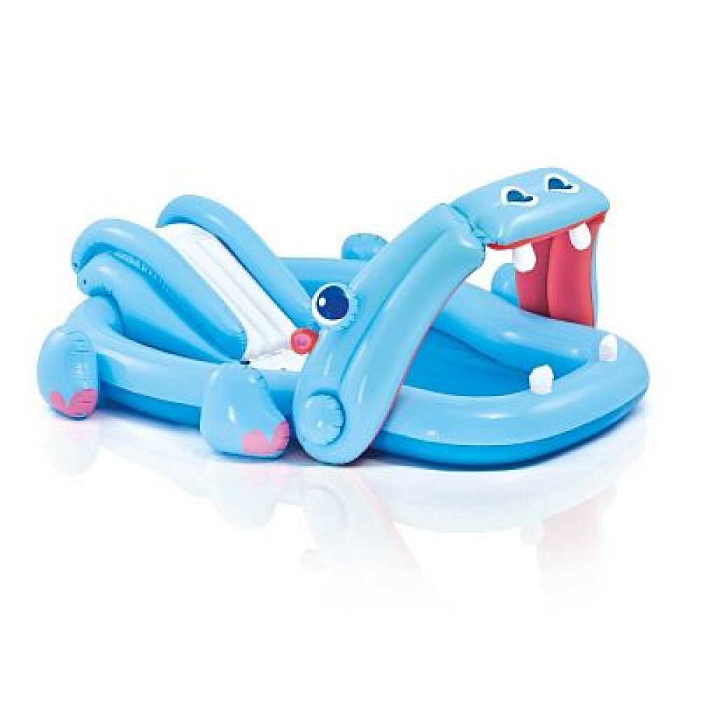 57150 Игровой центр 221х188х86см "Бегемот" с горкой и распылителем, 227л, 81 кг, от 3 лет
