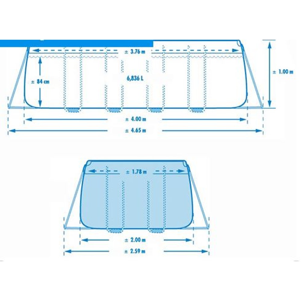 28314 Каркасный бассейн Prism Frame 300х175х80 см, 3539 л, фильтр-насос 2006л/ч, лестница