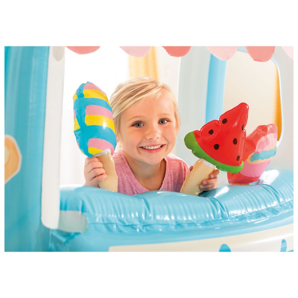 48672 Игровой домик 127х102х99см "Мороженое" с бассейном 60л, 2-6 лет