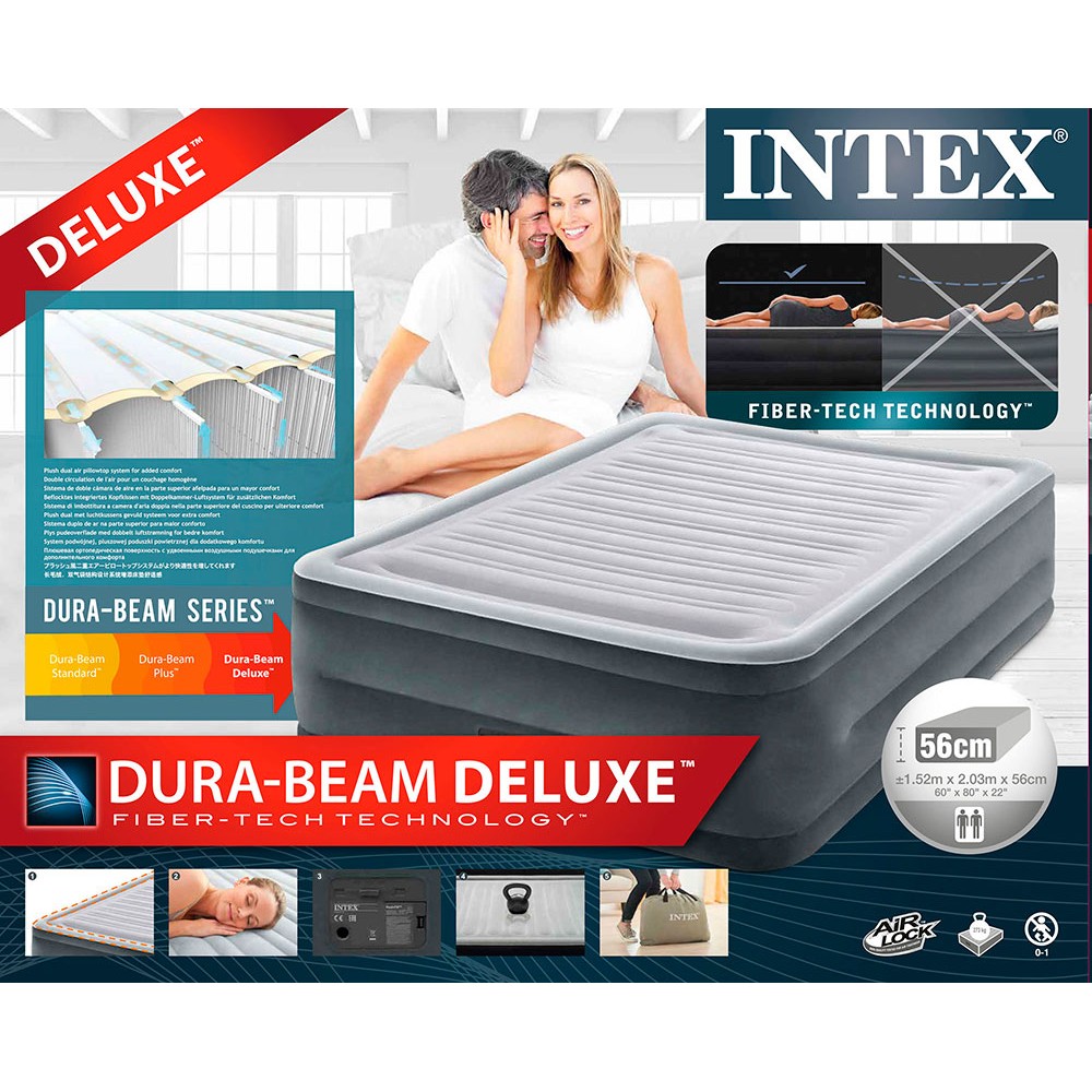 Надувная кровать 152х203х56см "Comfort-Plush" встр.нас. 220В, до 272кг