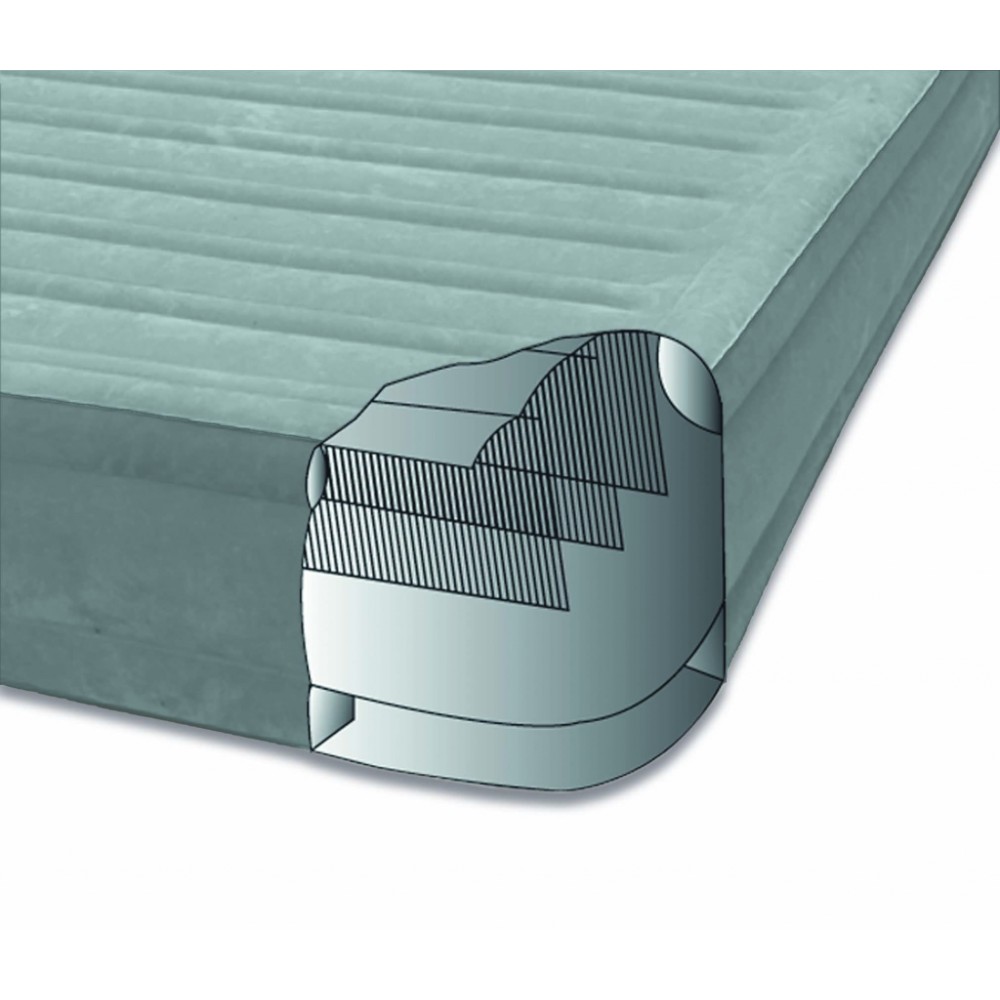 64436 Надувная кровать Deluxe Pillow Rest Raised Bed 152х203х42см, встроенный насос 220V