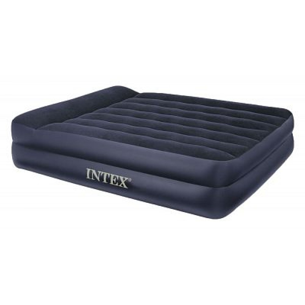 66702 Надувная кровать Pillow Rest Raised Bed152х203х42см с подголовником,  встроенный насос 220V