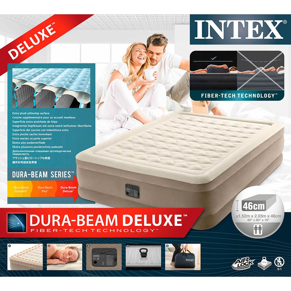 Надувная кровать 152х203х46см "Ultra Plush" встр.нас. 220В, до 272кг