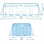 28352 Каркасный бассейн Ultra Frame 549х274х132см, 17203л, песоч.фил-насос 4,5м3/ч, лестн, тент, подстилка