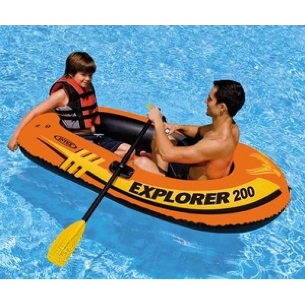 58331 Надувная лодка "Explorer 200" 185х94х41см, вёсла 59623, насос 69613, от 6 лет, до 95кг