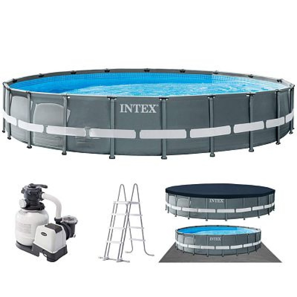 26334 Каркасный бассейн Ultra XTR Frame 610х122см, 30079л, песч.фил.-нас. 7900л\ч, лестница, тент, подст.