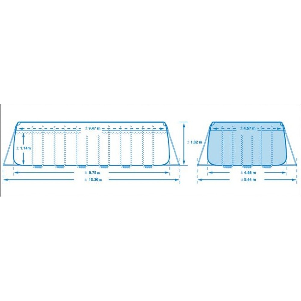 28372 Каркасный бассейн Ultra Frame 975x488x132см, 54368л, песочный фил.-насос, лестница, тент, подстилка