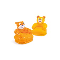 68556 Кресло надувное «Весёлые звери», 65 х 64 х 74 см, от 3 до 8 лет, цвета микс Оранжевый